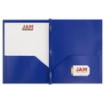 thumbnail image 3 of JAM Paper Medium Weight Plastic Presentation Folder with Clasps, Deep Blue, 96/pack, 3 of 5
