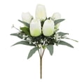thumbnail image 2 of White Artificial Tulips Red Bouquet by Dusknt Home Decor Artificial Flower Arrangement Realistic for Wedding Photo Props, 2 of 8