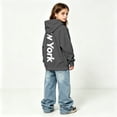 thumbnail image 4 of Little Boys Fashion Hoodie Sweatshirts with Large City Name Print Long Sleeve Sweatshirt Casual Fall Pullovers Size 5-6T,Gray, 4 of 8