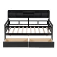 thumbnail image 3 of Twin Size Daybed with Bedside Shelf and 2 Drawers, Multifunctional Sofa Bed Frame with Armrest and Wood Slat Support, Dual-use Platform Bed for Living Room Bedroom Office, Espresso, 3 of 7