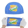 thumbnail image 5 of Unique Bargains 1 Pc Knitted PU Elastic Letter Swim Cap Blue, 5 of 5