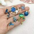 thumbnail image 5 of U8MO 10X Blue Ocean Scallop Shell Mermaid Starfish Charms Pendants for Jewelry Making-10pcs mermaid tail 20x17mm, 5 of 6
