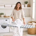 thumbnail image 6 of Ironing Board Cover and Pad 47x15 Inches Standard Size Replacement with Thickened Cloth Elastic Edge for Home Laundry Room Machine Washable Scorch Resistant, 6 of 7