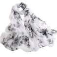 thumbnail image 3 of Hontri Chiffon Scarf in Clearance, Fashion Women Peach Blossom Printing Long Soft Wrap Scarf Ladies Shawl Scarves, Female F One Size, 3 of 8