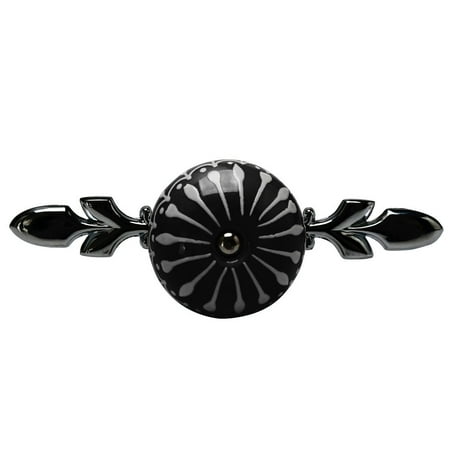 - Ceramic Vintage Kitchen Wardrobe Cupboard Drawer Dresser Door Knobs Pull Handle for Home 4pcs Black