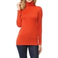 thumbnail image 5 of SSOULM Women's Slim Lightweight Long Sleeve Pullover Turtleneck Shirt Top With Plus Size, 5 of 5