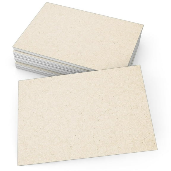 Blank Rustic Cards Set of 50, 4x6 Heavy Cardstock for Invitations Greetings Notes Thank You Cards, Plain Kraft Paper for Writing Stamping Printing Art Projects, , Beige