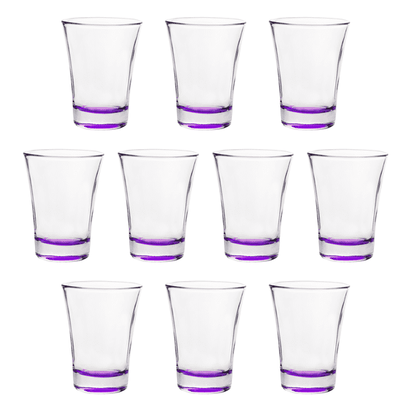 Shot Glasses 2 oz. Set of 10, Bulk Pack - Great for Wedding, Party, Birthday, Gifts - Purple