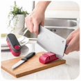 thumbnail image 3 of Compact Steel Blade Knife Sharpener - Compact Kitchen Knife Sharpener - Gray and Red, 3 of 5