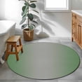 thumbnail image 4 of 3ft Round Rug, Green Grey Ombre Non-Skid Rubber Backing Large Area Rugs - Living Room Bedroom Home Office, Modern Gradient Abstract Art Indoor Floor Mat Carpets Washable Rug, 4 of 9