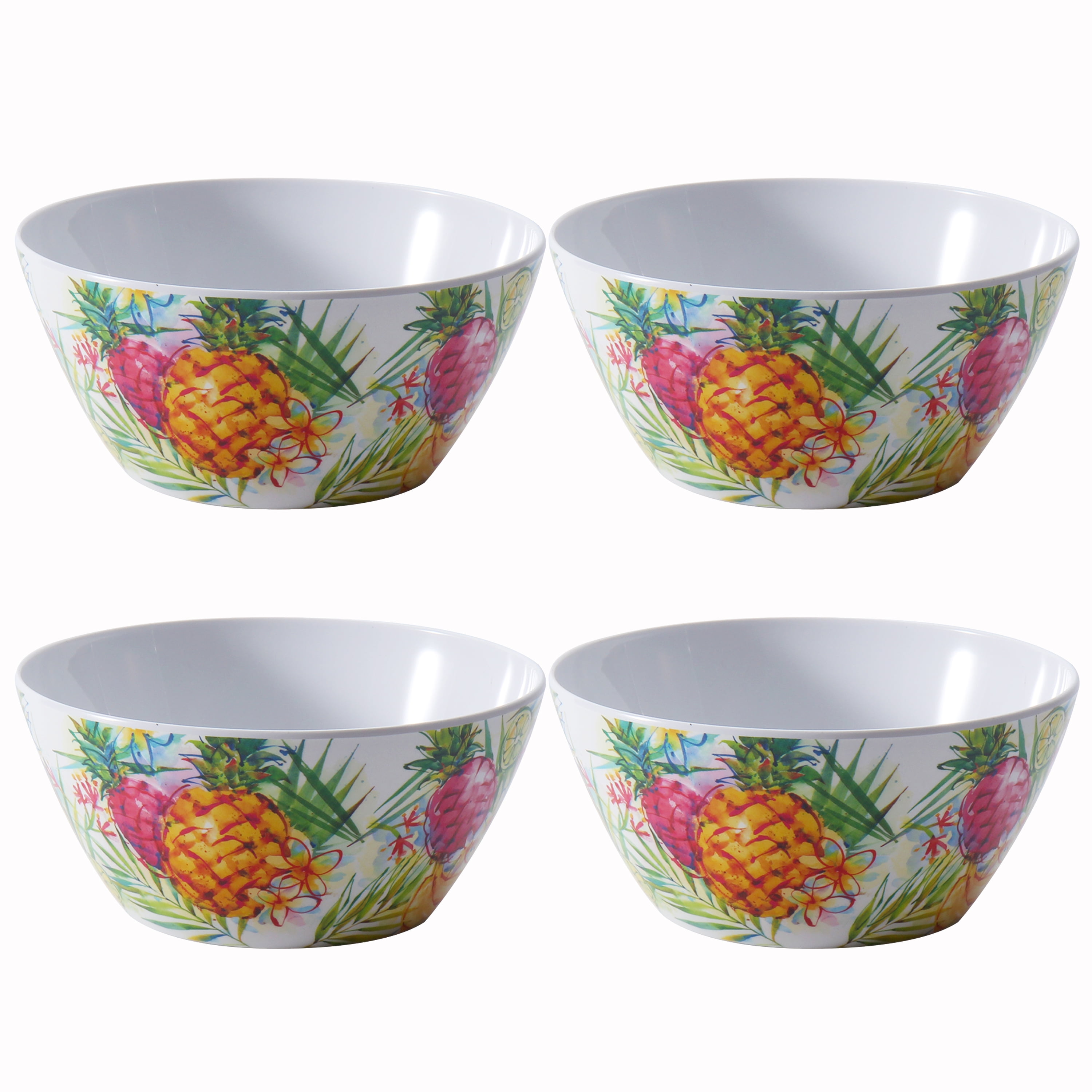 Yellow Pineapple 5" Snack Fruit or Rice Bowls Set of 4 by Signature Houseware 
