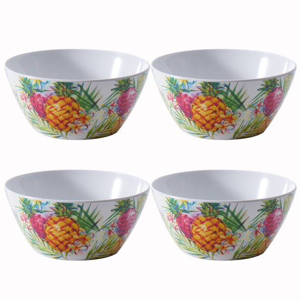 Mainstays Outdoor Melamine Pineapple Bowl, Set of 4
