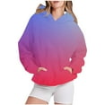 thumbnail image 1 of Rbaofujie Chandails pour Femmes Mode Tendance Femme Manches Longues Col Rond Blouse Imprimée Chandail Décontracté Hauts Chandails à Capuche Violet Chandails à Capuche d'Automne pour Femmes, 1 of 4