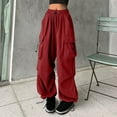 thumbnail image 3 of Hvyesh Cargo Pants Women Baggy Parachute Pants Loose Fit Y2K Pants with Multi Pockets Elastic Waist Sweatpants Trousers, 3 of 5
