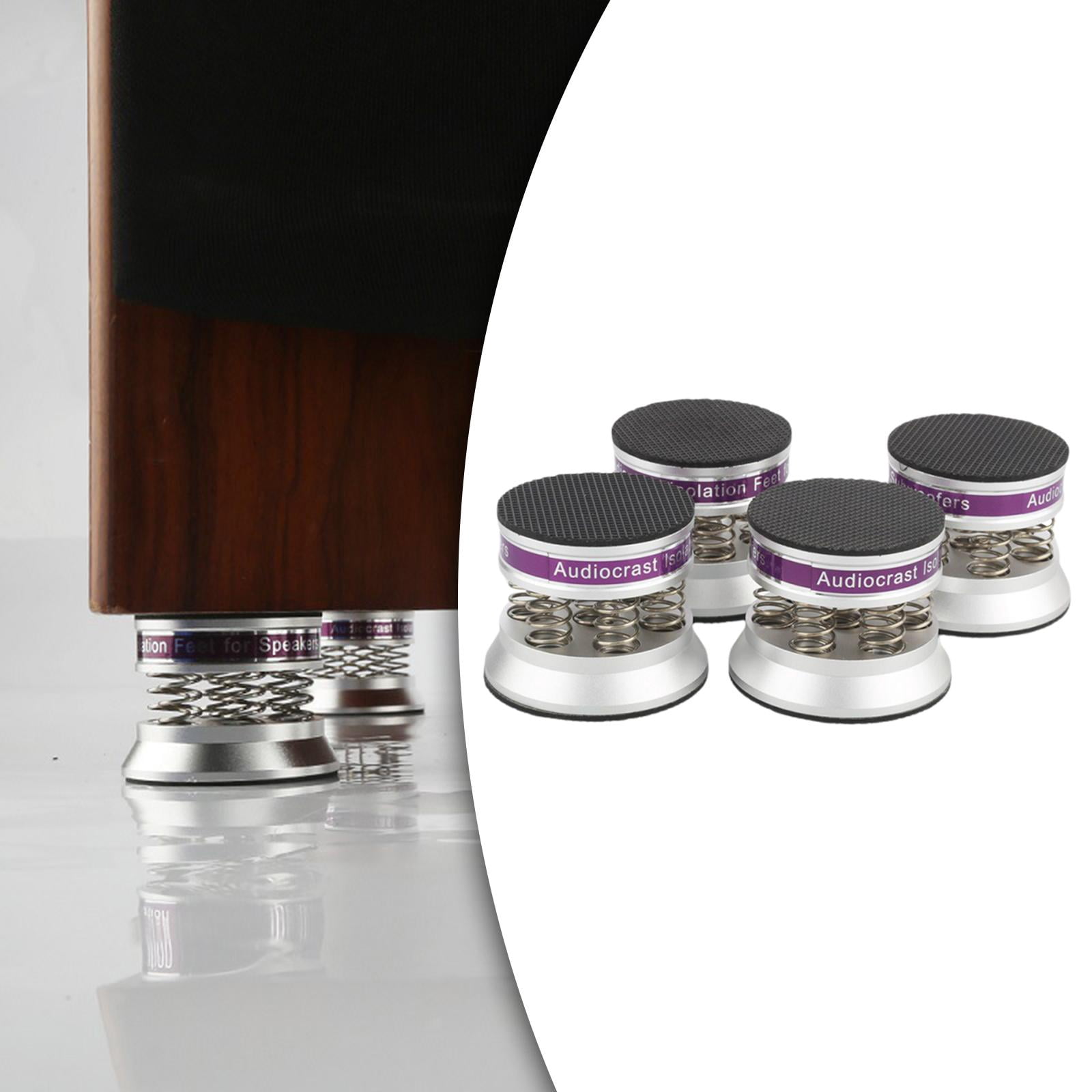 4X Pieds d'amplificateur Audio Haut-Parleur Patins amortisseurs en Alliage d'aluminium pour