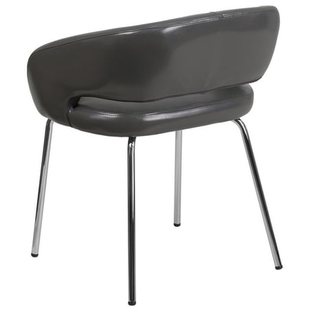 Flash Furniture - Fusion Series Contemporary LeatherSoft Side Reception Chair with Chrome Legs - Gray