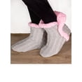 thumbnail image 6 of Yelete Womens Cable Knit Slippers House Booties Socks Soft Sherpa Lining Rubber Soles, 6 of 6