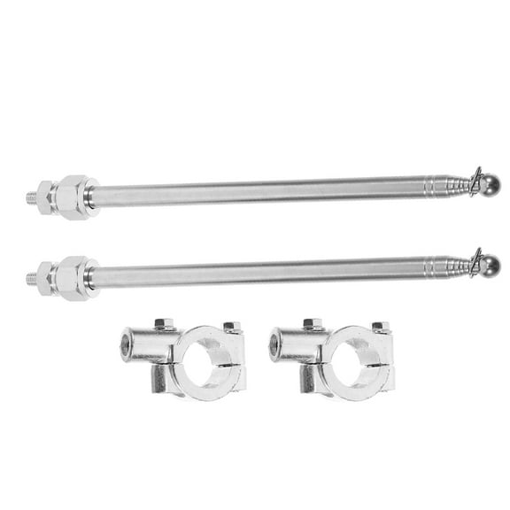 unbranded  2 Pcs Flag Pole Accessories Universal Motorcycle Mount Silver