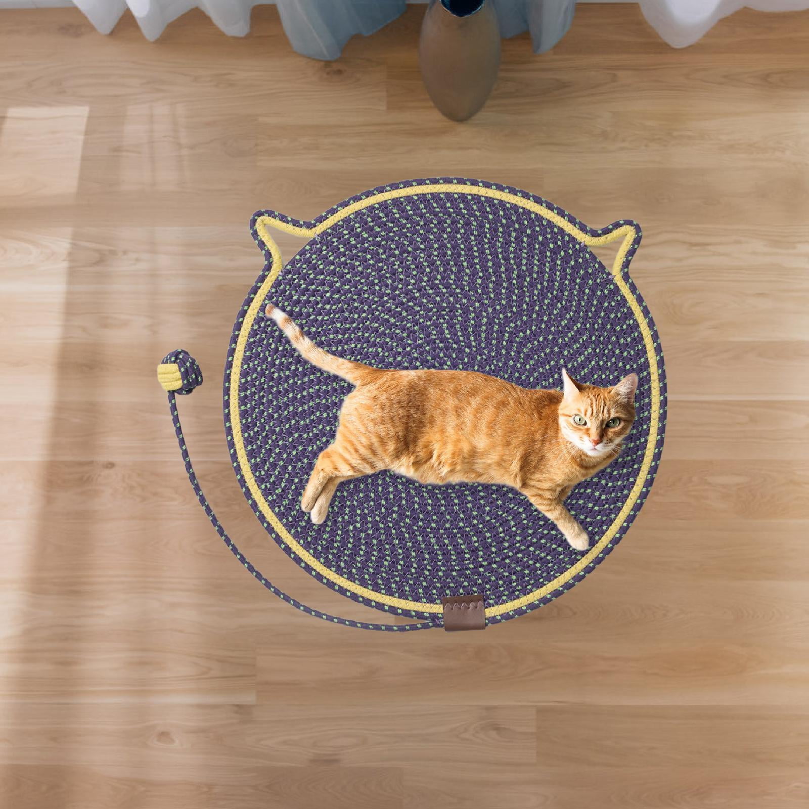 Serenable Cat Scratch Scrapers Scratch Cushions with Toys Grabbing Claw Toys Interactive Cat Toy Ball Scratched Mat for Carpet Household Dark Blue