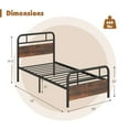 thumbnail image 3 of Costway Twin Size Metal Platform Bed Frame Industrial Headboard Mattress Foundation, 3 of 10