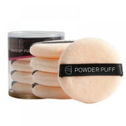 Altsales 5 Pack Round Powder Puff Reusable Cotton Sponge Powder Puff Pad with Ribbon Handle for Face Body Facial Beauty Cosmetic Makeup