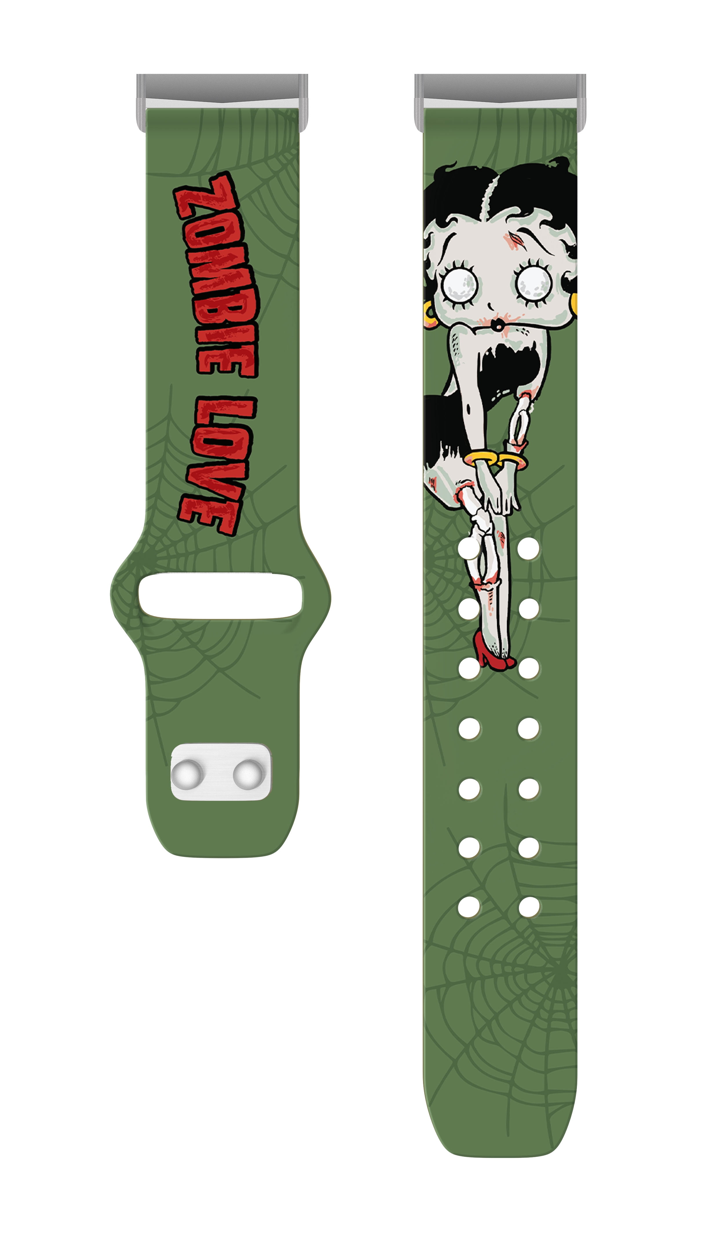 Betty Boop Zombie Love HD Watch Band Compatible with FitBit Versa 3 & Sense (20mm Short Zombie) by Affinity Bands