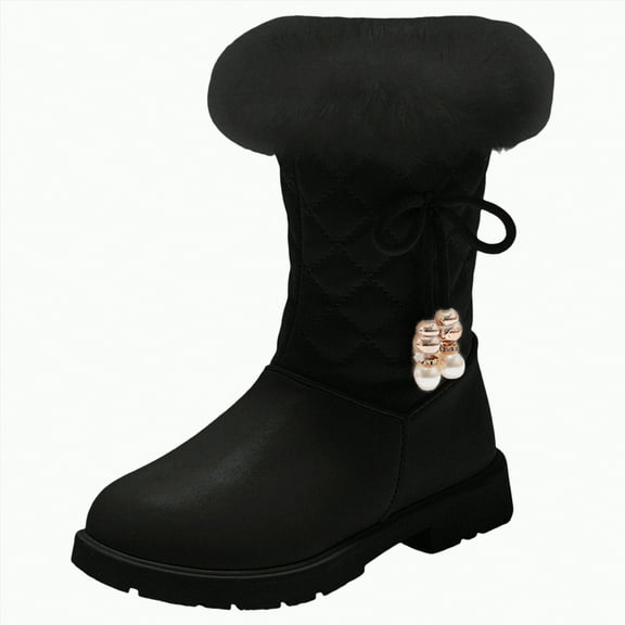 UngA Girls Boots Low Heel Side Zipper Outdoor Shoes Fall Winter Ankle Boots for Girls (Little Kid/Big Kid),Size 3