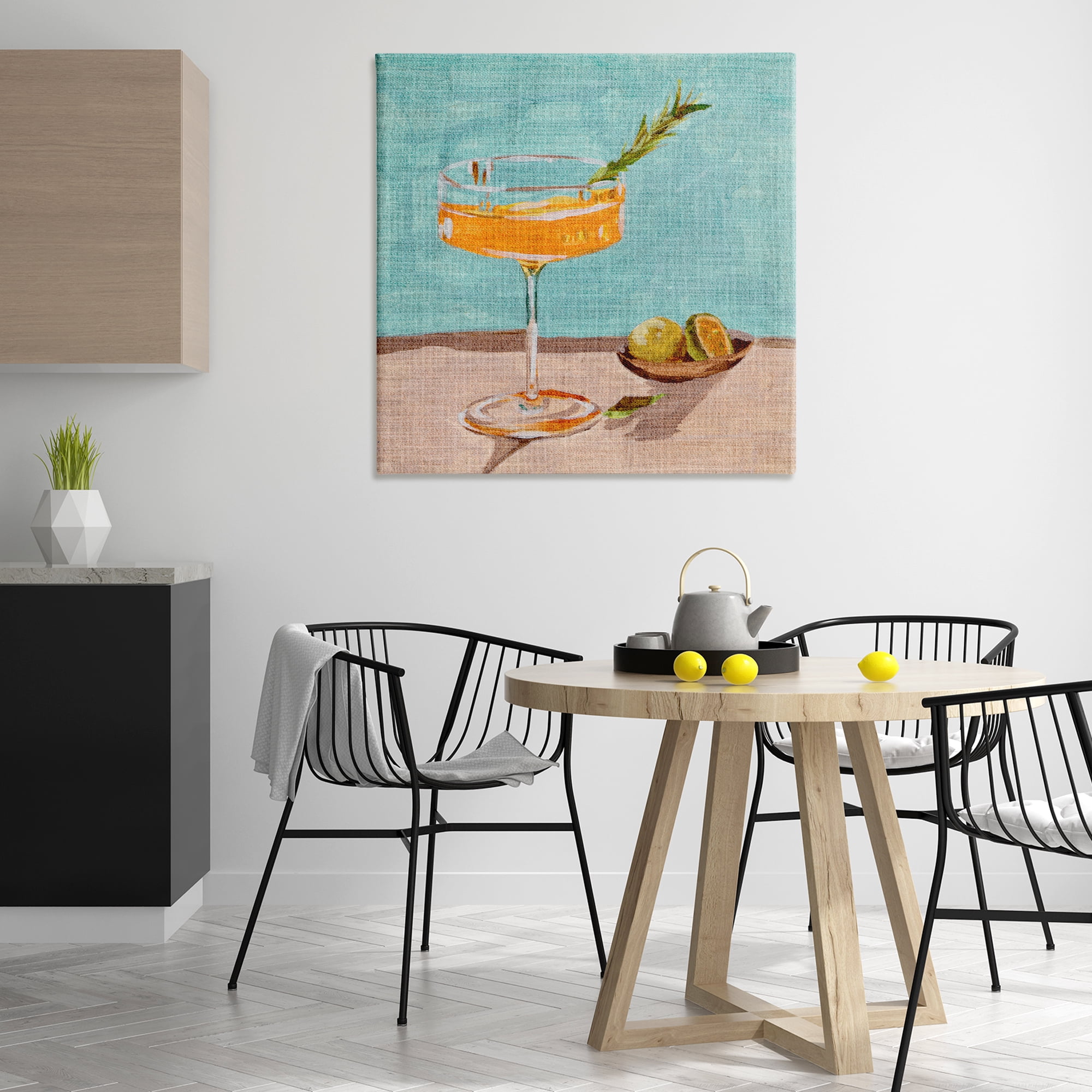 Stupell Industries Bright Cocktail Glass Food & Beverage Painting Wrapped Canvas Art Print Wall Art, 36 x 36