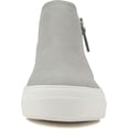 thumbnail image 4 of Soda Flat Women Chelsea Shoes Side Zipper Canvas Suede Casual High Top Hidden Platform Sneakers White Sole Flatform Cushion Foam booties ROUTE-G Gray IMSU 9, 4 of 5