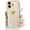 White, variant on REQO Compatible for iPhone 16 Pro Case Cute Aesthetic 3D Heart with Gloss Golden Epoxy Design for Girls Women Soft TPU Shockproof More Protective Girly for iPhone 16 Pro Case