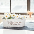 thumbnail image 3 of Mainstays Oval Farmhouse Floral Metal Bucket with Handle, 5.25'', White, 3 of 10
