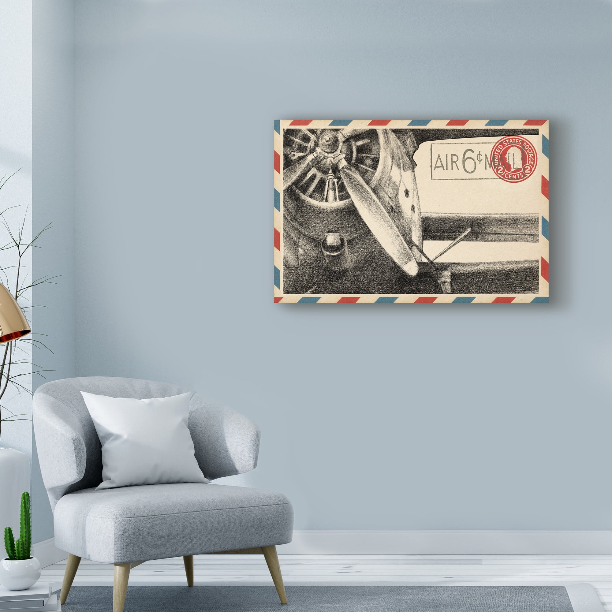 Trademark Fine Art 'Small Vintage Airmail II' Canvas Art by Ethan Harper