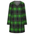 thumbnail image 4 of Leesechin Womens Flannel Shirts Long Sleeve Clearance Fashion Ladies Plaid Loose Pocket Vintage Dress, 4 of 6