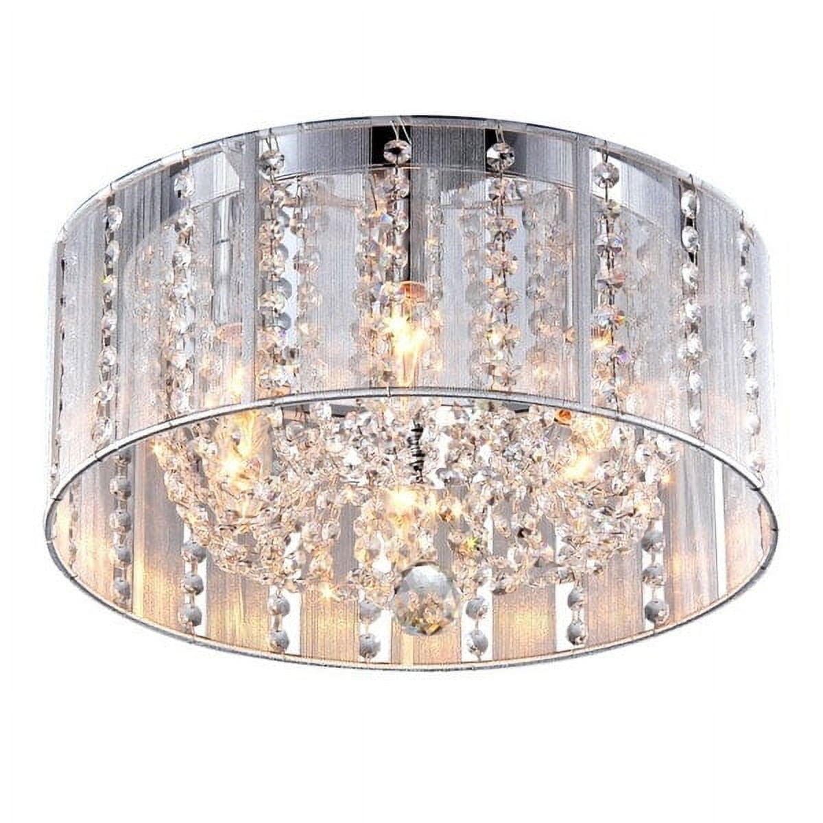 Warehouse of Tiffany Addison White 16-inch Crystal Flush Mount (color optional) Chrome
