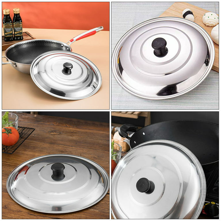 HEMOTON Stainless Steel Pot Lid Pans Skillets Round Pot Lids Cover  Replacement for Cookware Frying Pan Cover and Cast Iron Skillet Kitchen  Supplies