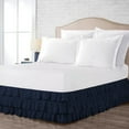 thumbnail image 2 of CCNY 24" Inch Drop Multi Ruffled Bed Skirt Olympic Queen Size 100% Microfiber Made Navy Blue Color, 2 of 6