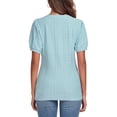 thumbnail image 5 of DreamFish Women's Tops Summer V Neck Tops Puffy Short Sleeve Tunic Casual Eyelet Top, 5 of 5