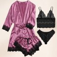 thumbnail image 3 of Conjunto de pantalones cortos y sujetador para dormir para mujer conjunto elegante de 4 piezas a juego traje para el hogar, 3 of 7