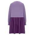 thumbnail image 5 of IROINNID Long Sleeve Dress for Women Over Sized Sweatshirt Dress Round-Neck Ladies Casual Dresses,Purple, 5 of 7