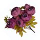 thumbnail image 3 of Ramo de flores de peonía artificial Oficina en casa Decoración floral falsa Boda Ramo de flores de seda, Morado Eigraketly HA7181-02B, 3 of 6