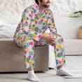 thumbnail image 6 of KLL Pineapple And Leaves Sleepwear Mens Flannel Pajamas,Long Cotton Pj Set, 6 of 7