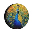 thumbnail image 1 of Fotbe Peacocks Funda de Llanta de Repuesto con Estampado, Engrosada, Ajuste Universal para Jeep, Remolque, RV, SUV, Camión-14 inch, 1 of 6