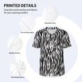 thumbnail image 3 of Hirioo Zebra for Men's Baseball T-shirt Shirts Short Sleeve Casual Summer Button Stretch T Shirts,Size S-4XL-4X-Large, 3 of 7