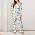 thumbnail image 2 of Fotbe Golfing Clubhouse Pattern Long Sleeve Pajama Set for Women,Sleepwear Set,2-piece Loungewear Set,Soft PJs Comfy Nightwear with Pockets-X-Large, 2 of 7