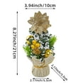 thumbnail image 3 of Table Top Christmas Tree,Mini Christmas Tree Artificial Small Xmas Tree Decor with Ornaments Miniature Tree with Ball,Bows and Baubles for Crafts Home Desktop Desk Festive Holiday Decoration(Yellow), 3 of 6