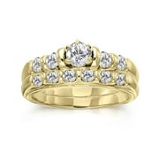 1 Carat Diamond 14kt Yellow Gold Bridal Set -- Stargazer