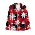 thumbnail image 5 of successthop Christmas Pjs Women 2 Piece Plaid Long Sleeve Snowflake Shirts Vacation Pants Holiday Sleepwear with Pockets, 5 of 6