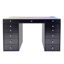 Impressions Vanity SlayStationLumina  Plus 2.0 Vanity Table with RGB Light, Clear Glass TableTop