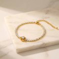 thumbnail image 6 of VNOX Gold Stainless Steel Rose Tennis Bracelet with Crystal Accents, Anniversary Gift for Women, 6 of 7