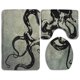 thumbnail image 1 of ABPHQTO Pulpo negro Juego de alfombras de baño de 3 piezas Alfombra de baño Alfombra de contorno y tapa de inodoro, 1 of 2